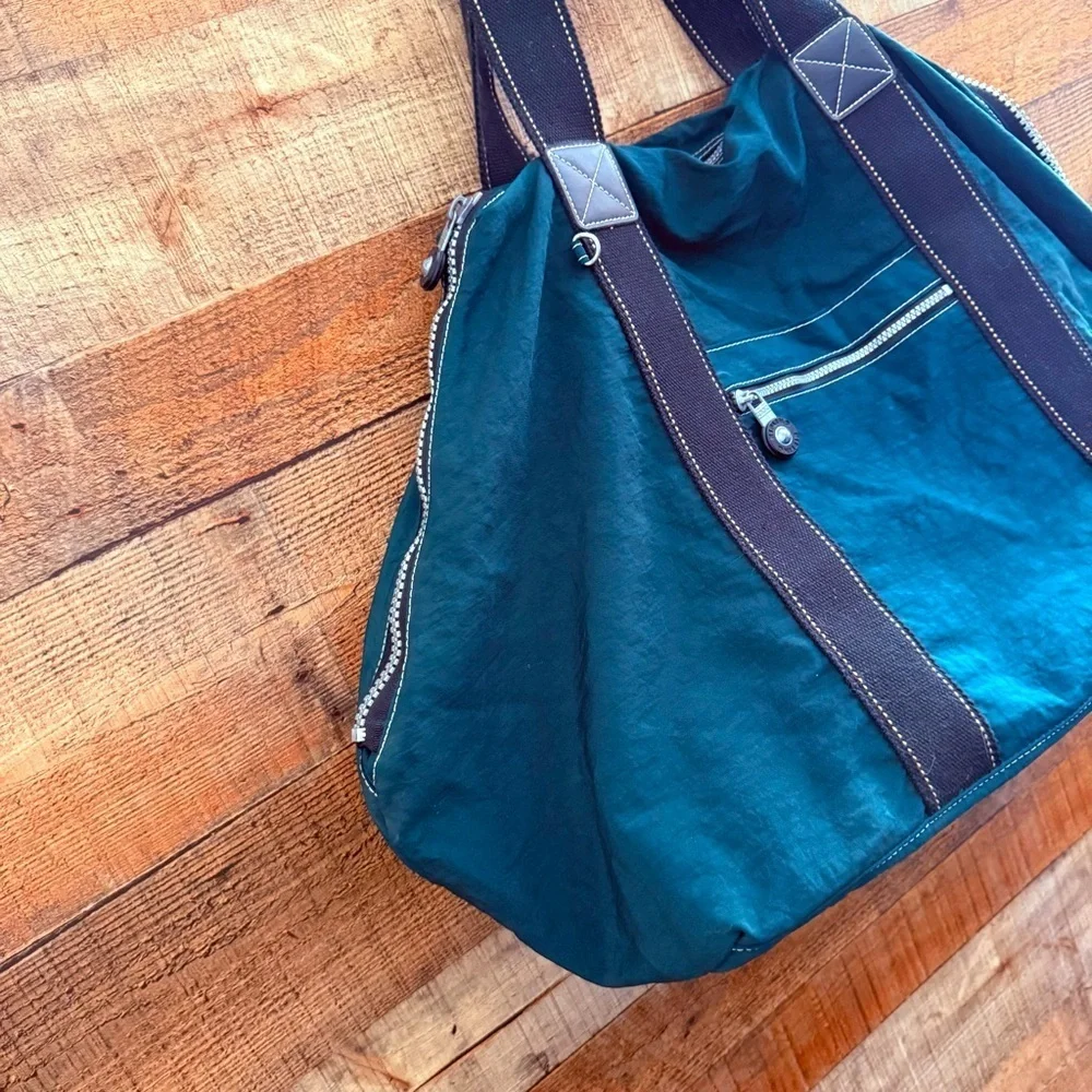 Unisex Vintage Y2K Kipling Large Nylon Expandable Travel Tote